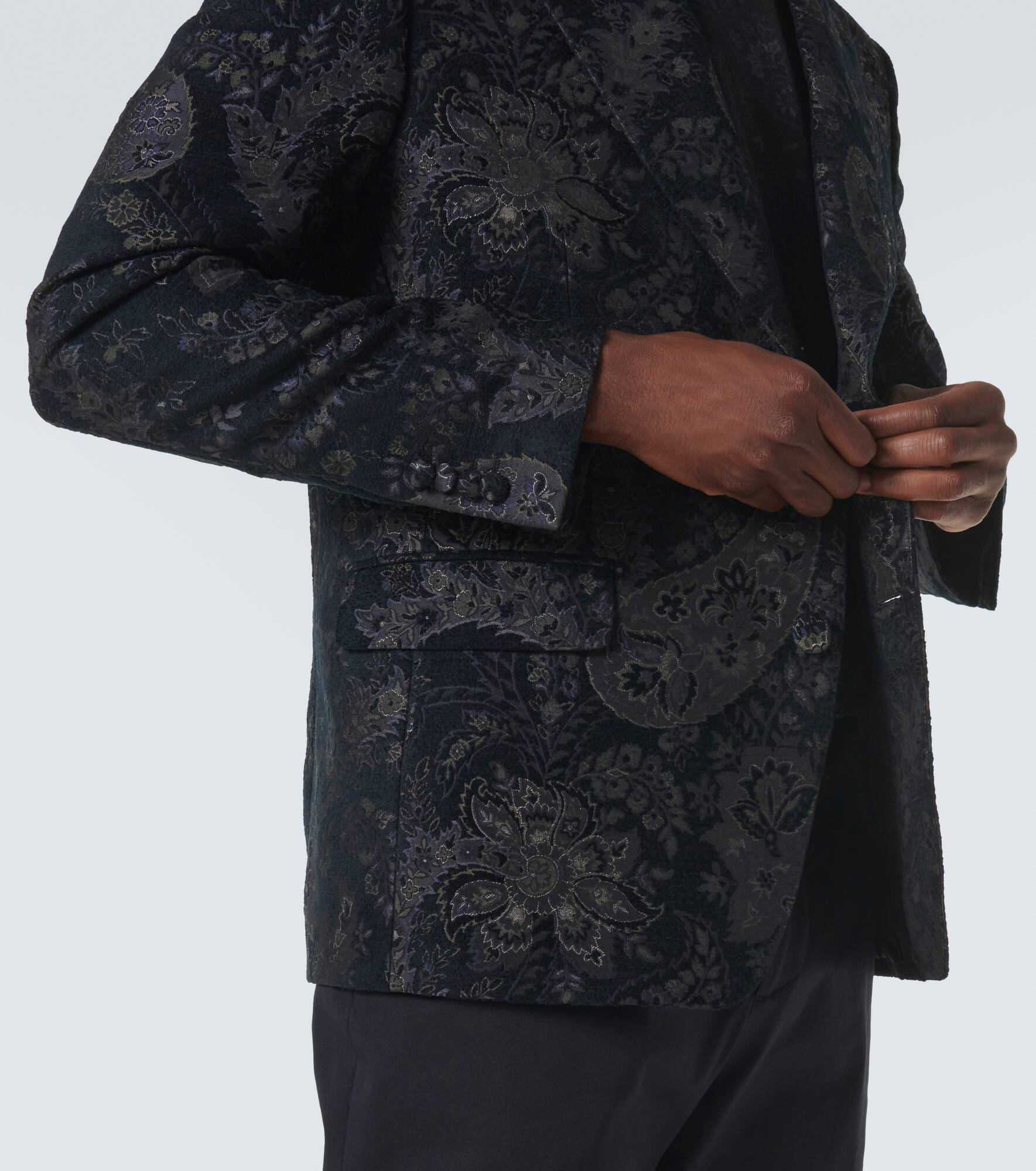 Jacquard velvet blazer - 6