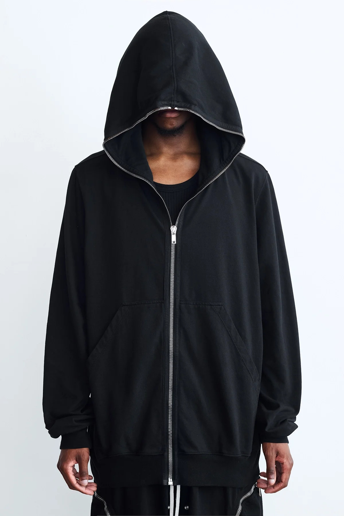 Rick Owens Drkshdw Jumbo Gimp Zip Hoodie Black - 4