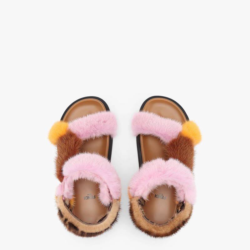 Pink mink sandals 4