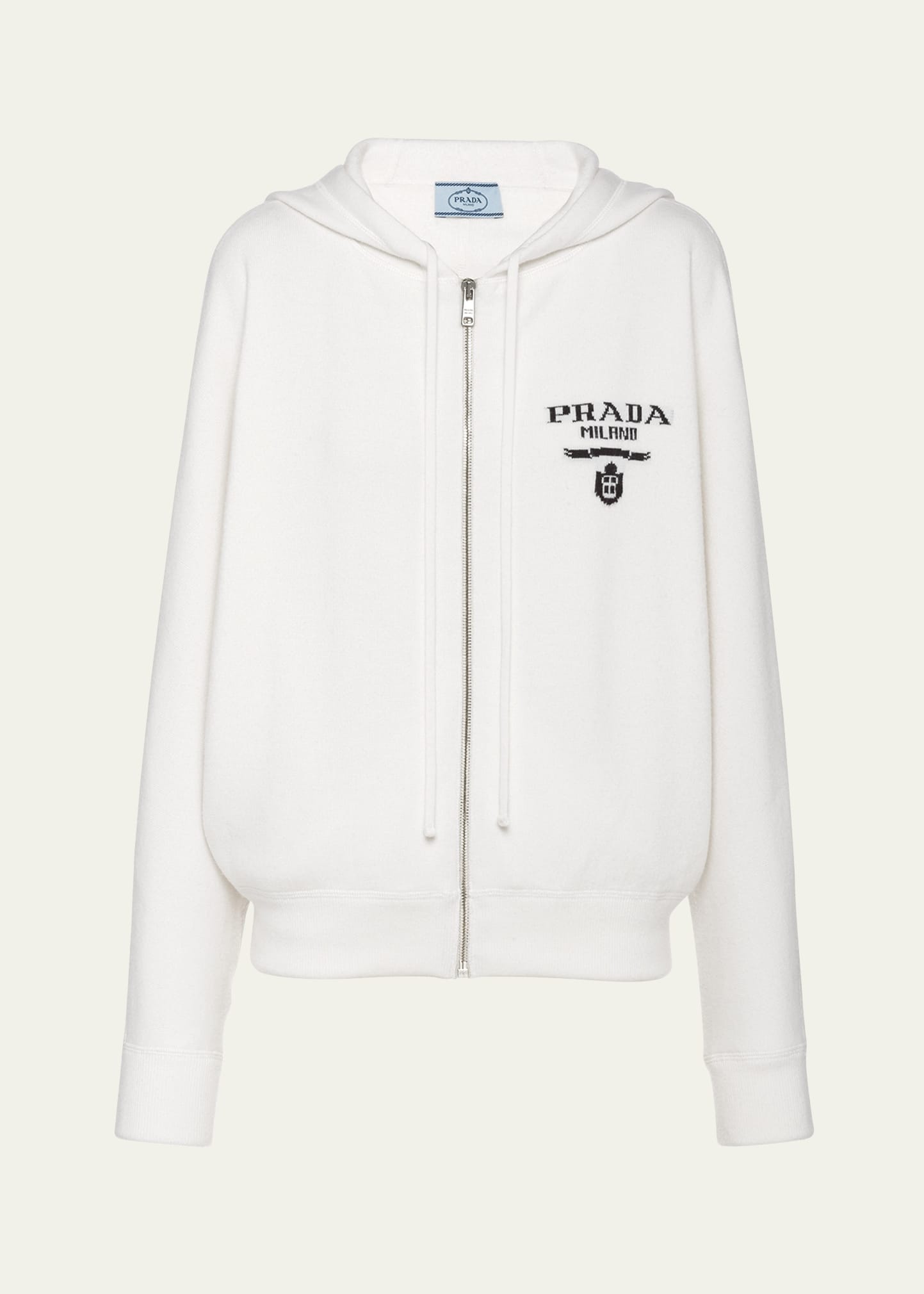 Cashmere Zip-Up Sweatshirt with Logo Detail - 1