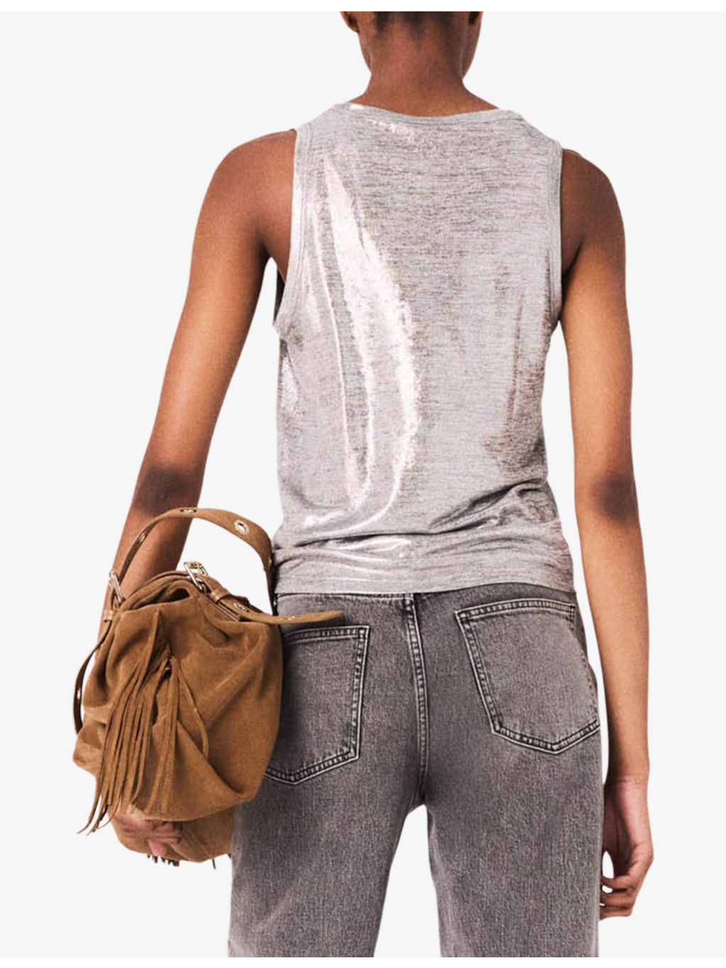 Metallic Scoop-Neck Stretch-Knit Vest Top - 5