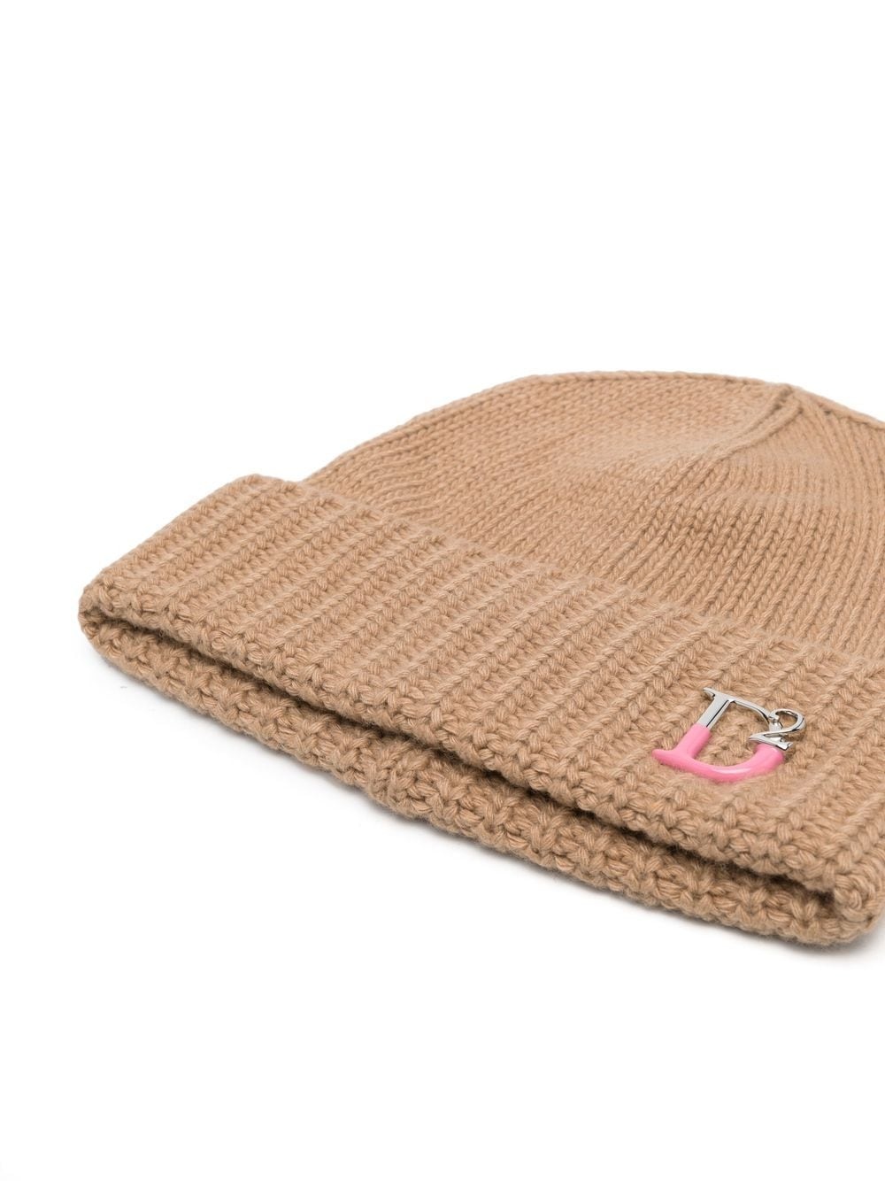 monogram-plaque knitted beanie - 2