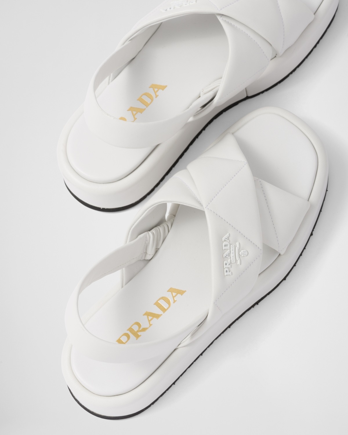 Quilted nappa leather flatform sandals - 6