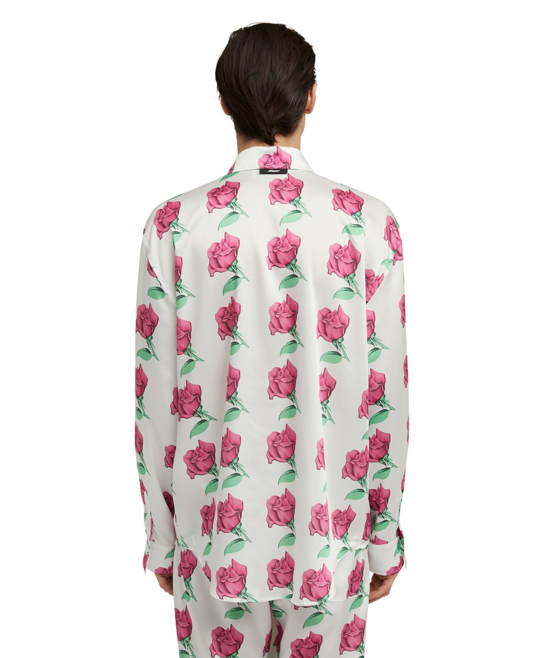 Shirt with "Emblem on Roses printed satin" print 3