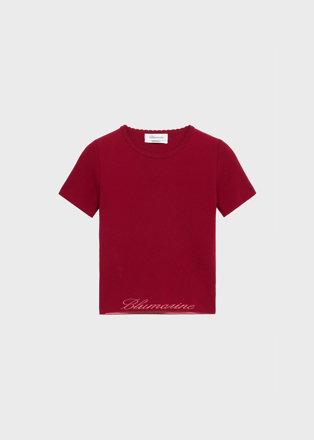 VISCOSE KNIT T-SHIRT WITH BLUMARINE LOGO - 1