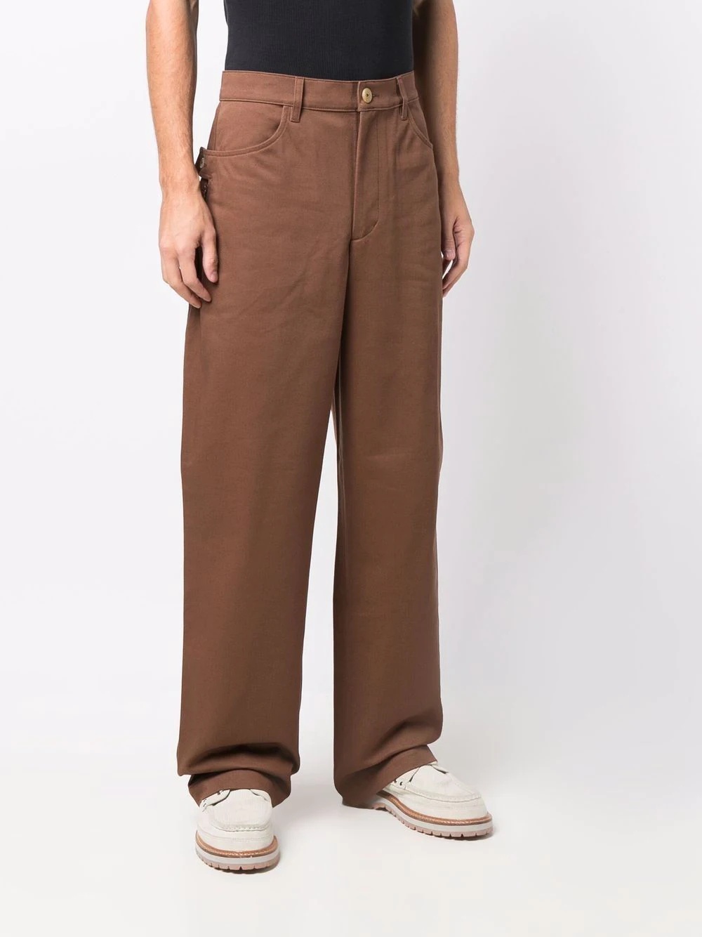 mid-rise wide-leg trousers - 3