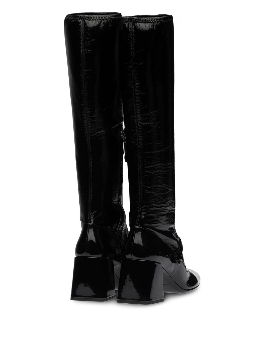 patent-leather block heel boots - 3