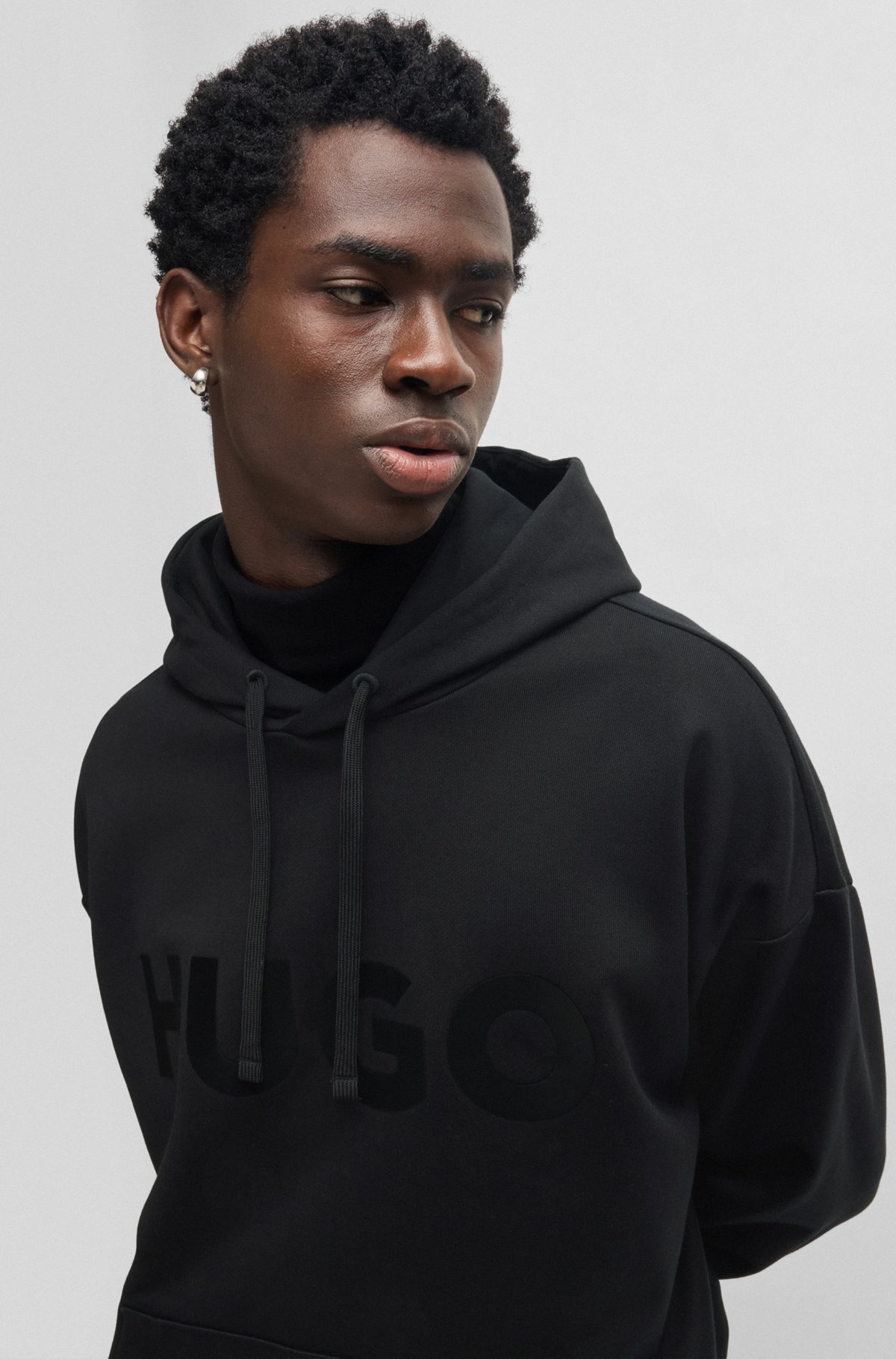 OVERSIZE-FIT HOODIE IN COTTON TERRY WITH TONAL LOGO - 3