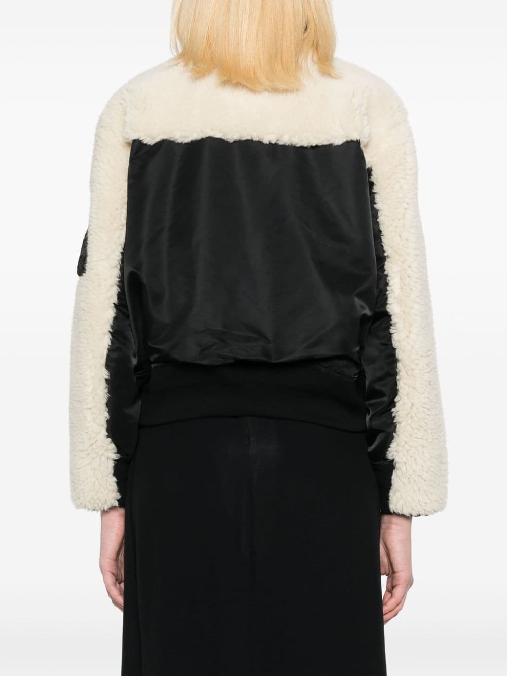 panelled faux-shearling jacket - 4