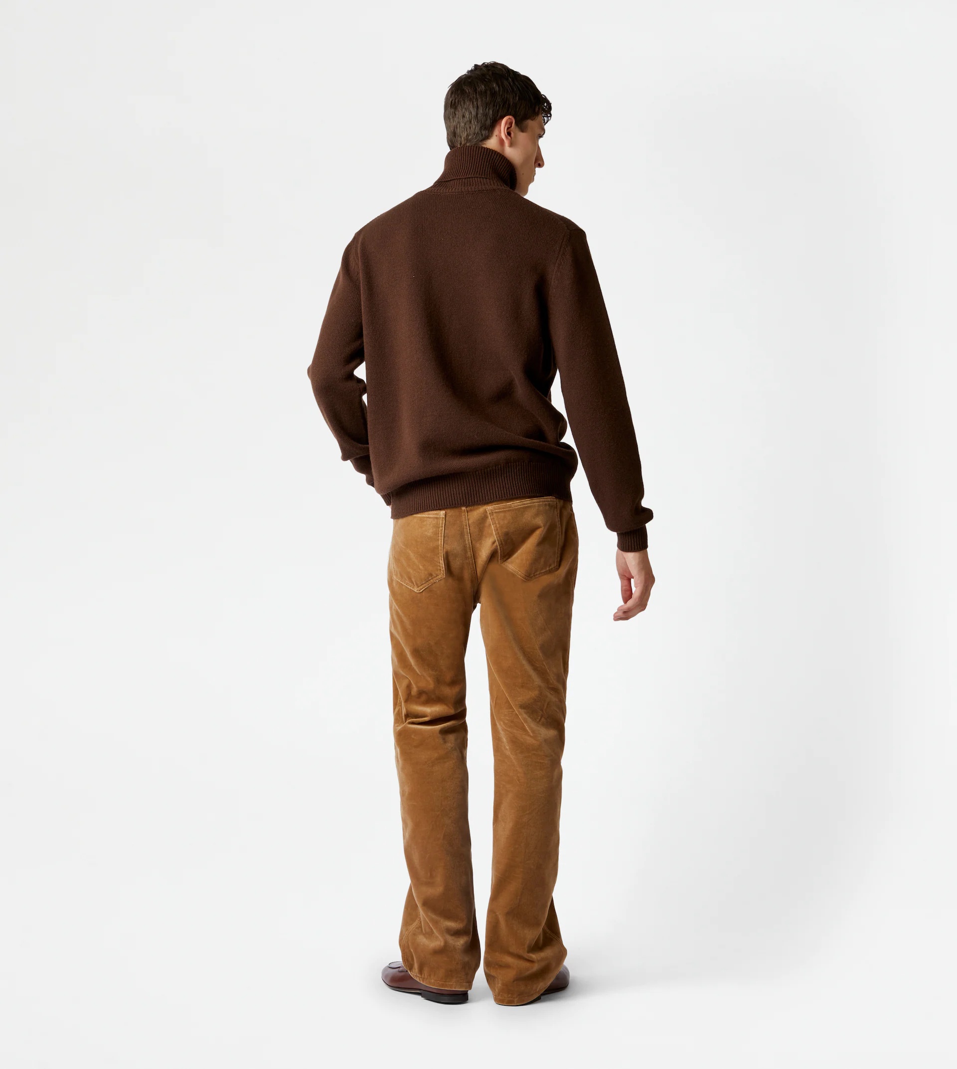 TOD'S CASHMERE BLEND TURTLENECK - BROWN - 3