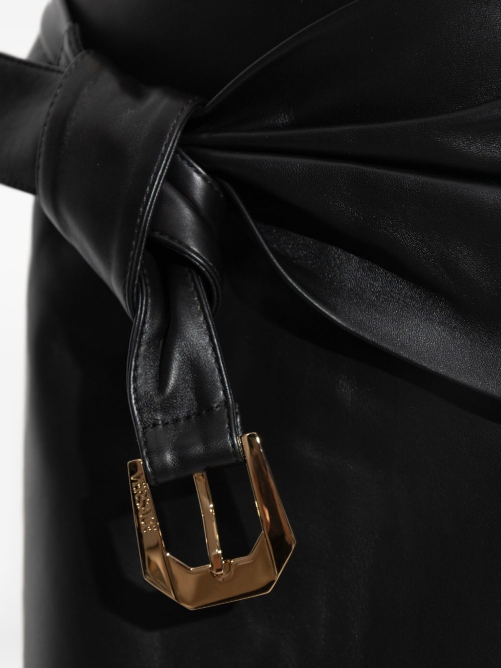 leather draped skirt - 5
