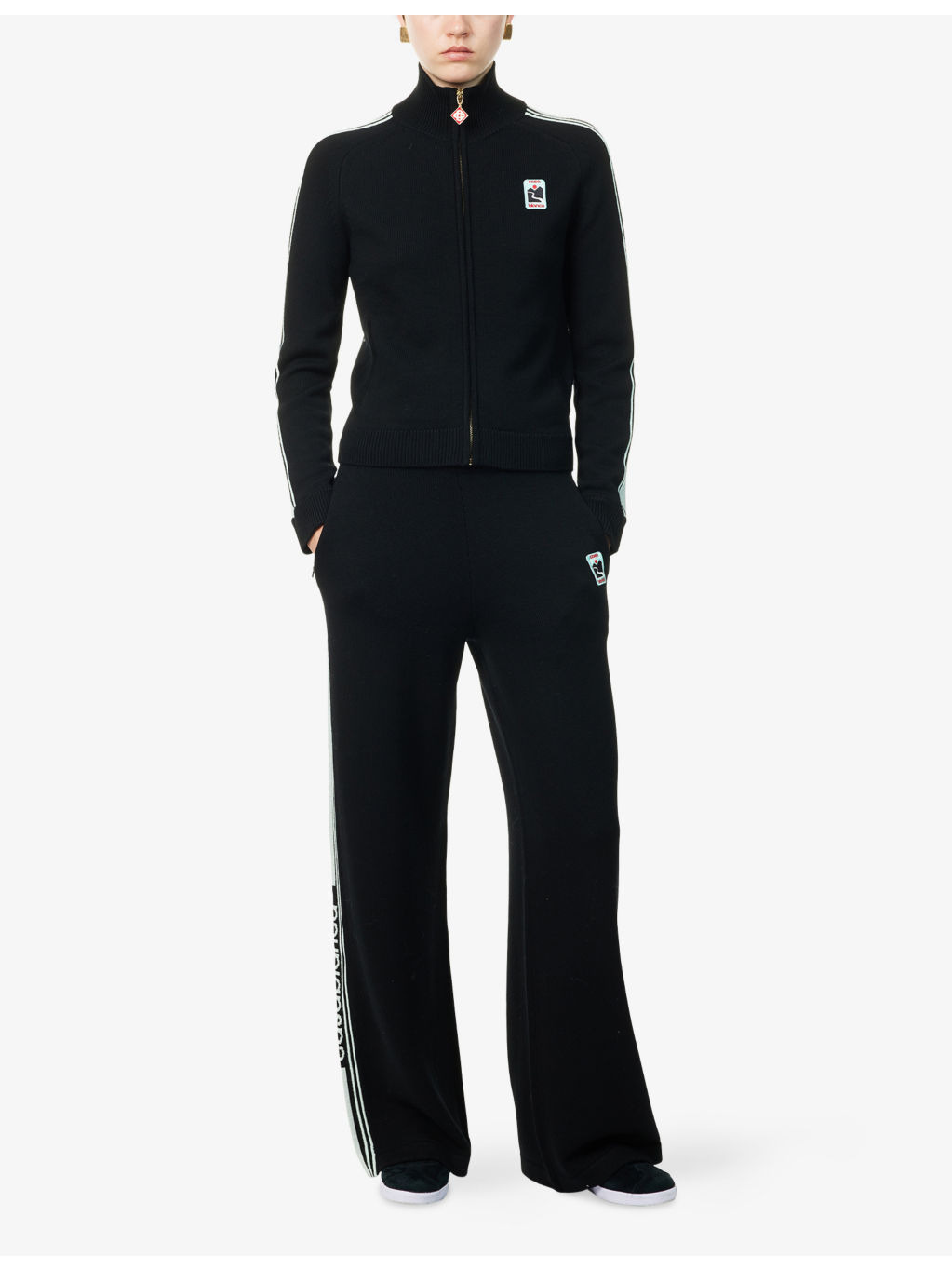 Striped Wide-Leg Wool Jogging Bottoms - 2