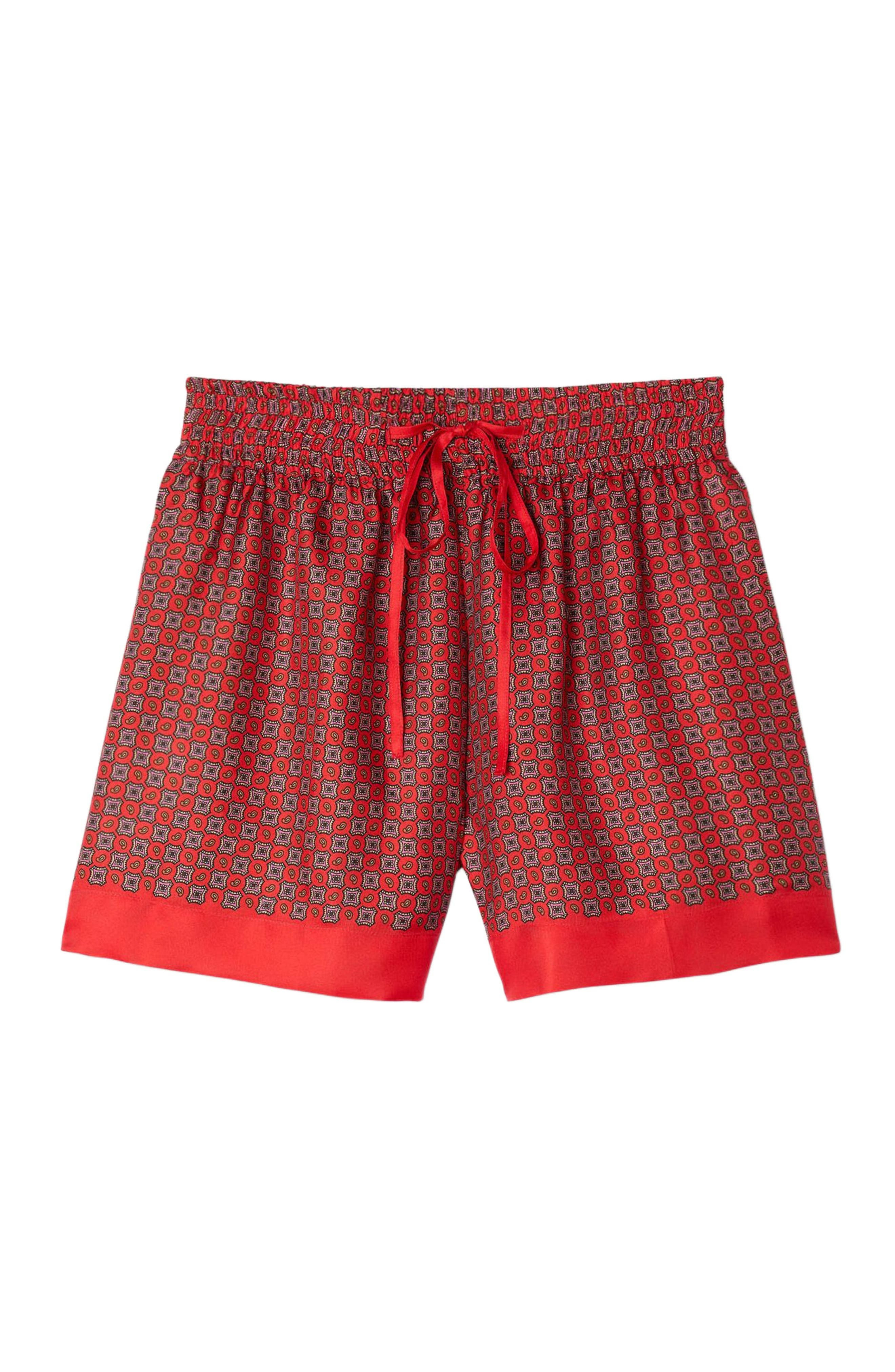 SANDRO Scarf print shorts in Red /Pink at Nordstrom - 5
