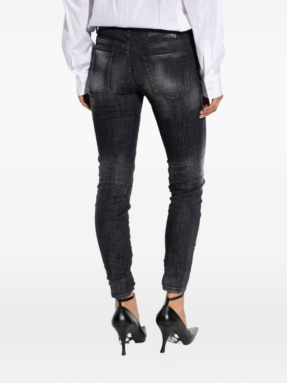 faded distressed jeans - 4