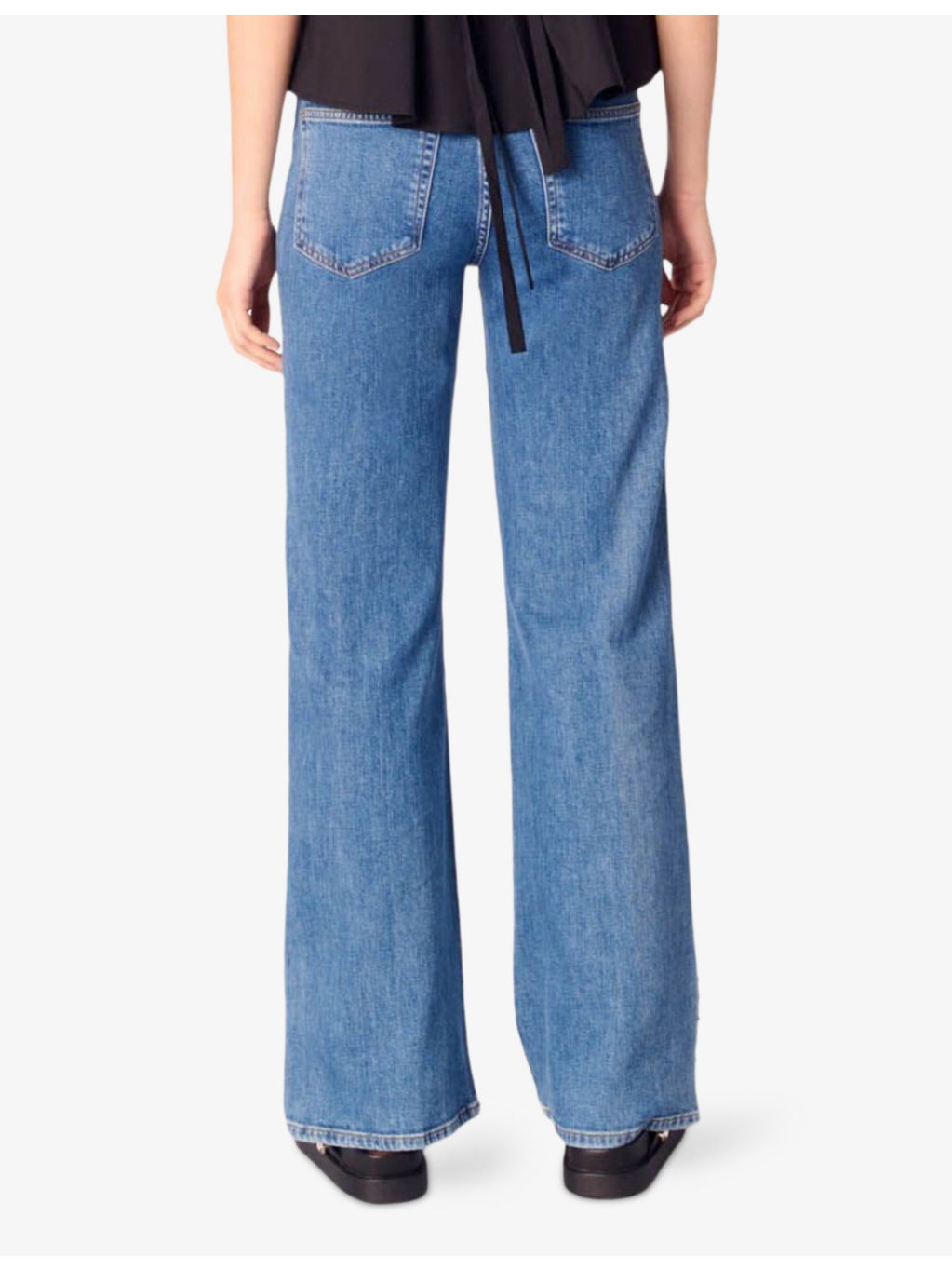 Embroidered Rhinestone-Embellishment Denim Jeans - 4