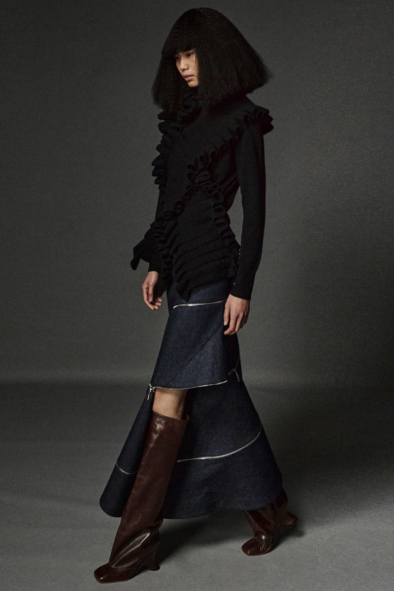 KNITTED JUMPER WITH FRONT PANELS BLACK 1