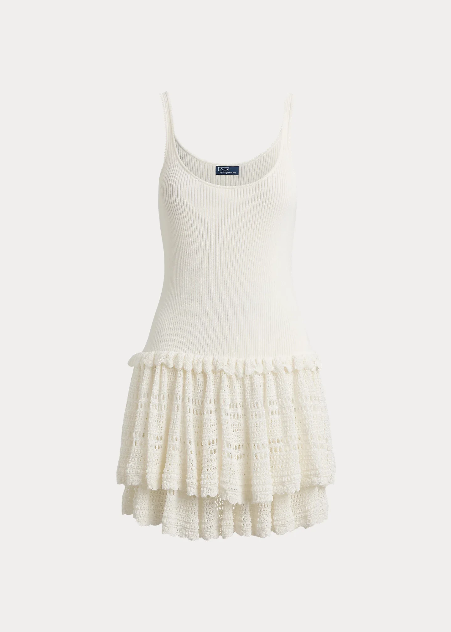 Tiered Pointelle Tank Dress - 1
