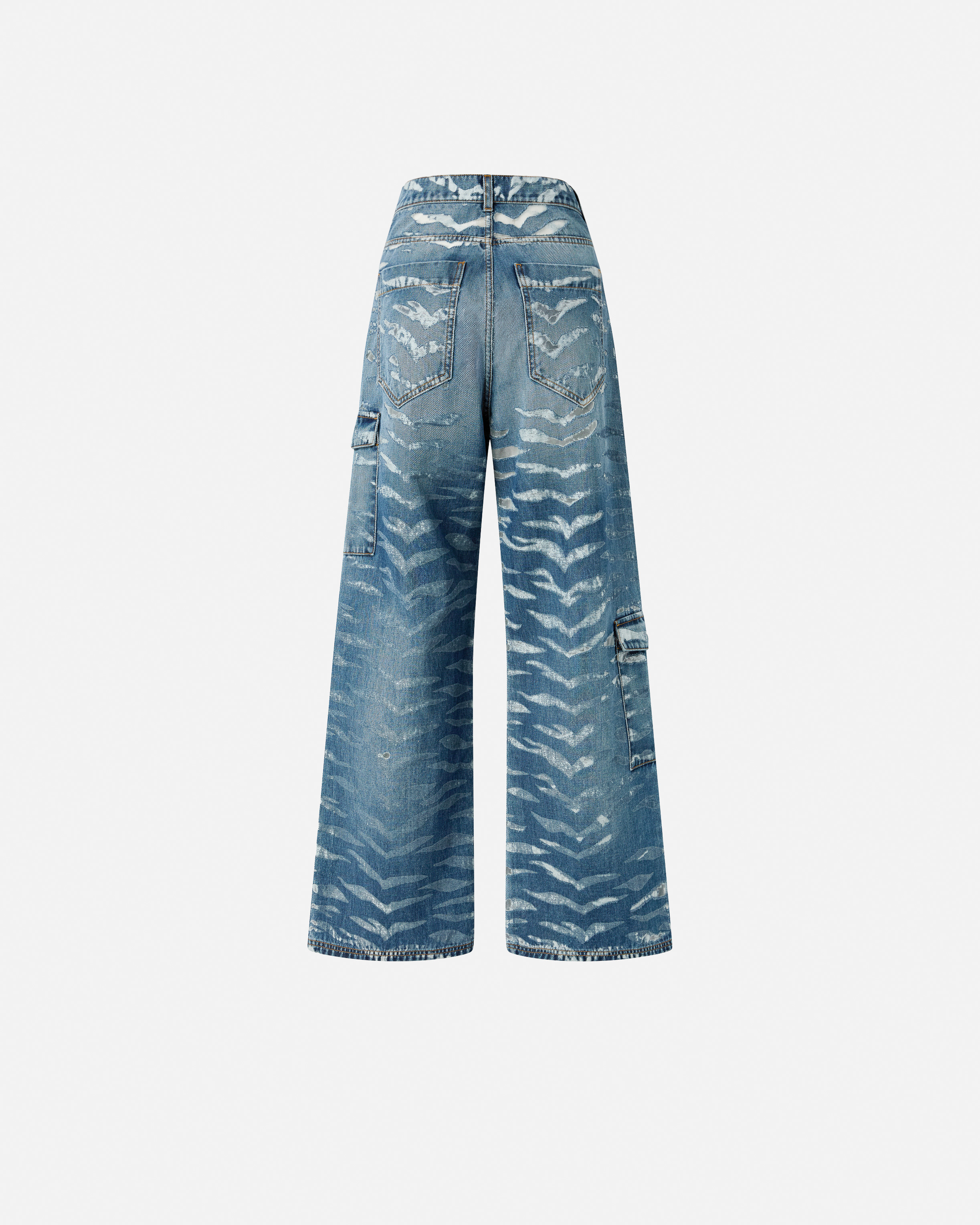 WIDE-LEG ZEBRA-PRINT JEANS - 6