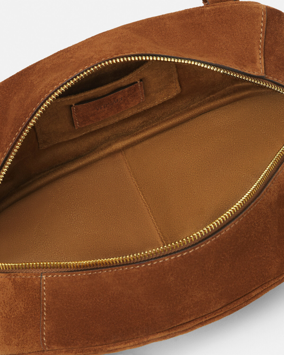 Versace Tag Suede Bowling Shoulder Bag - 4