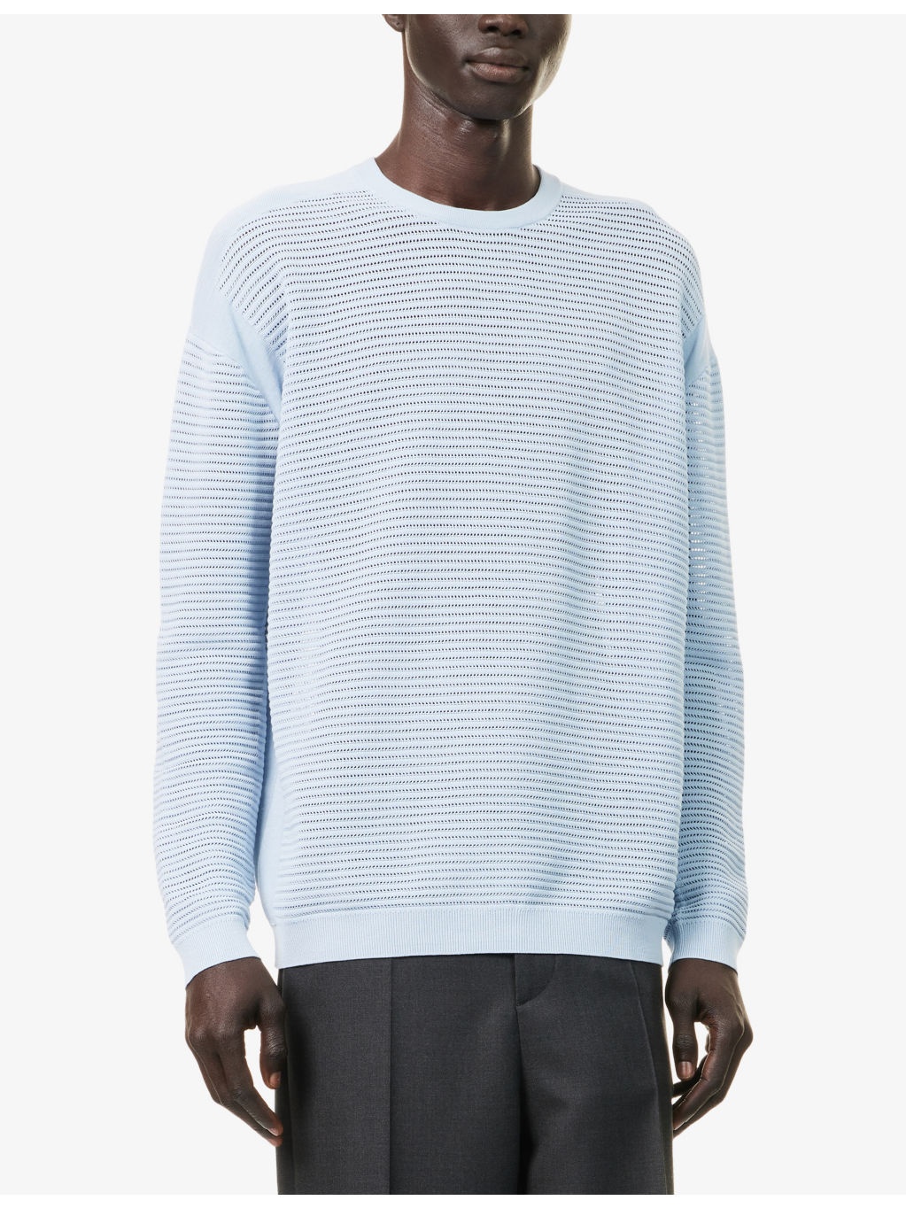 Textured Crewneck Cotton-Knit Jumper - 3