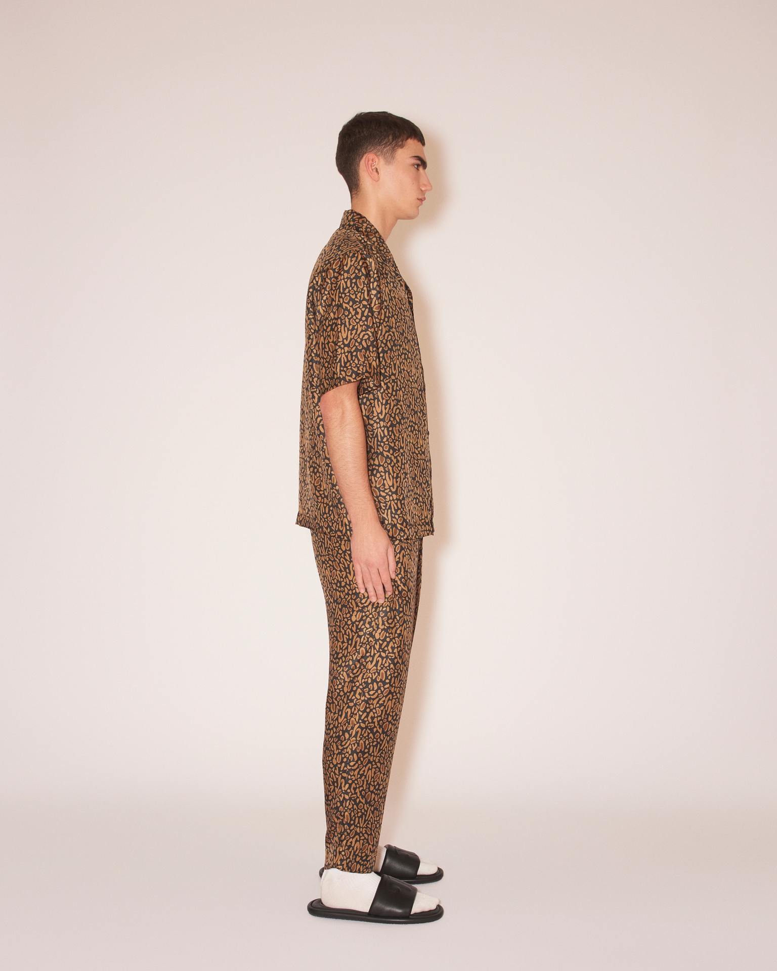 BODIL - Twill silk shirt - Brown Ocelot - 4