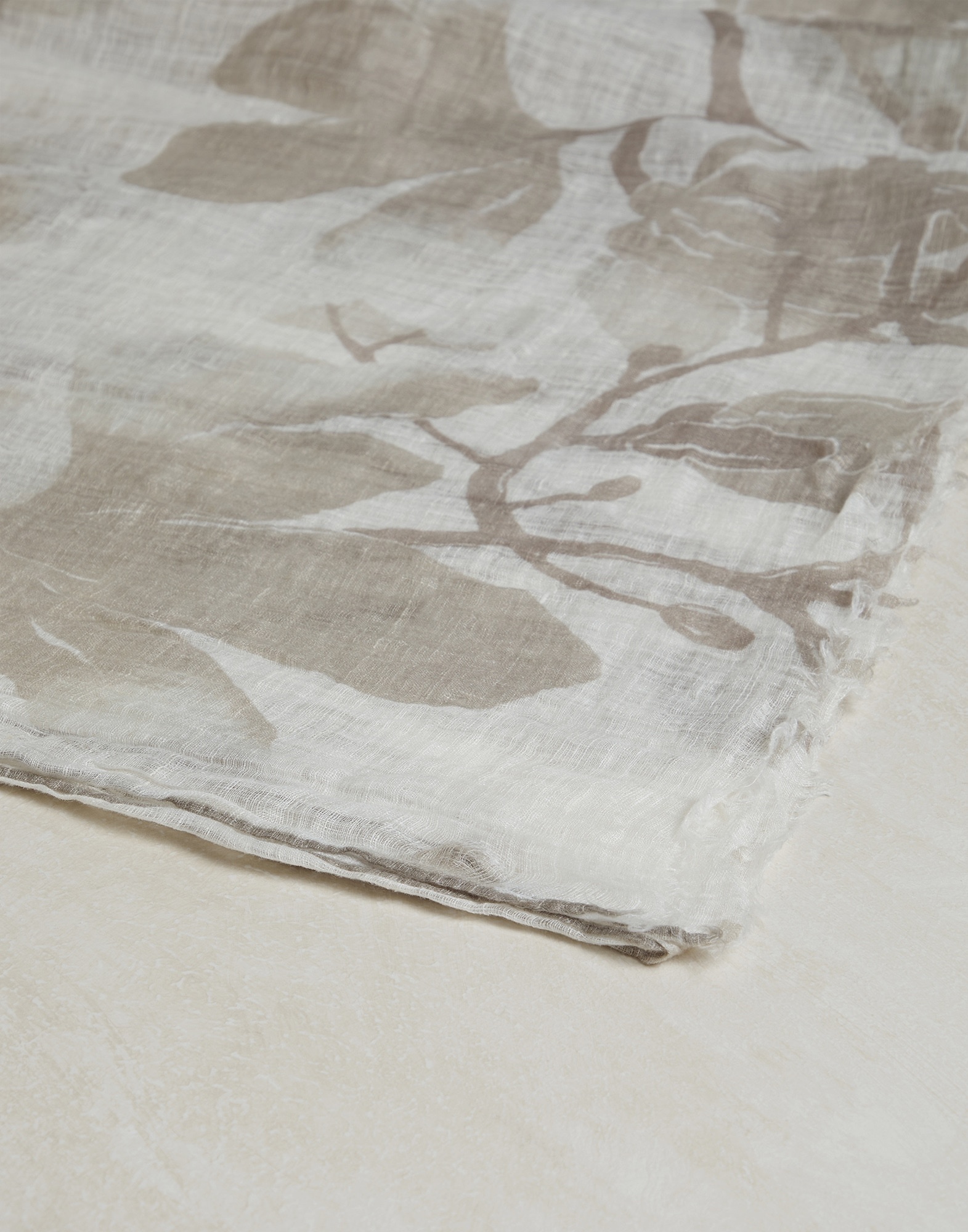 Floral print linen scarf - 2