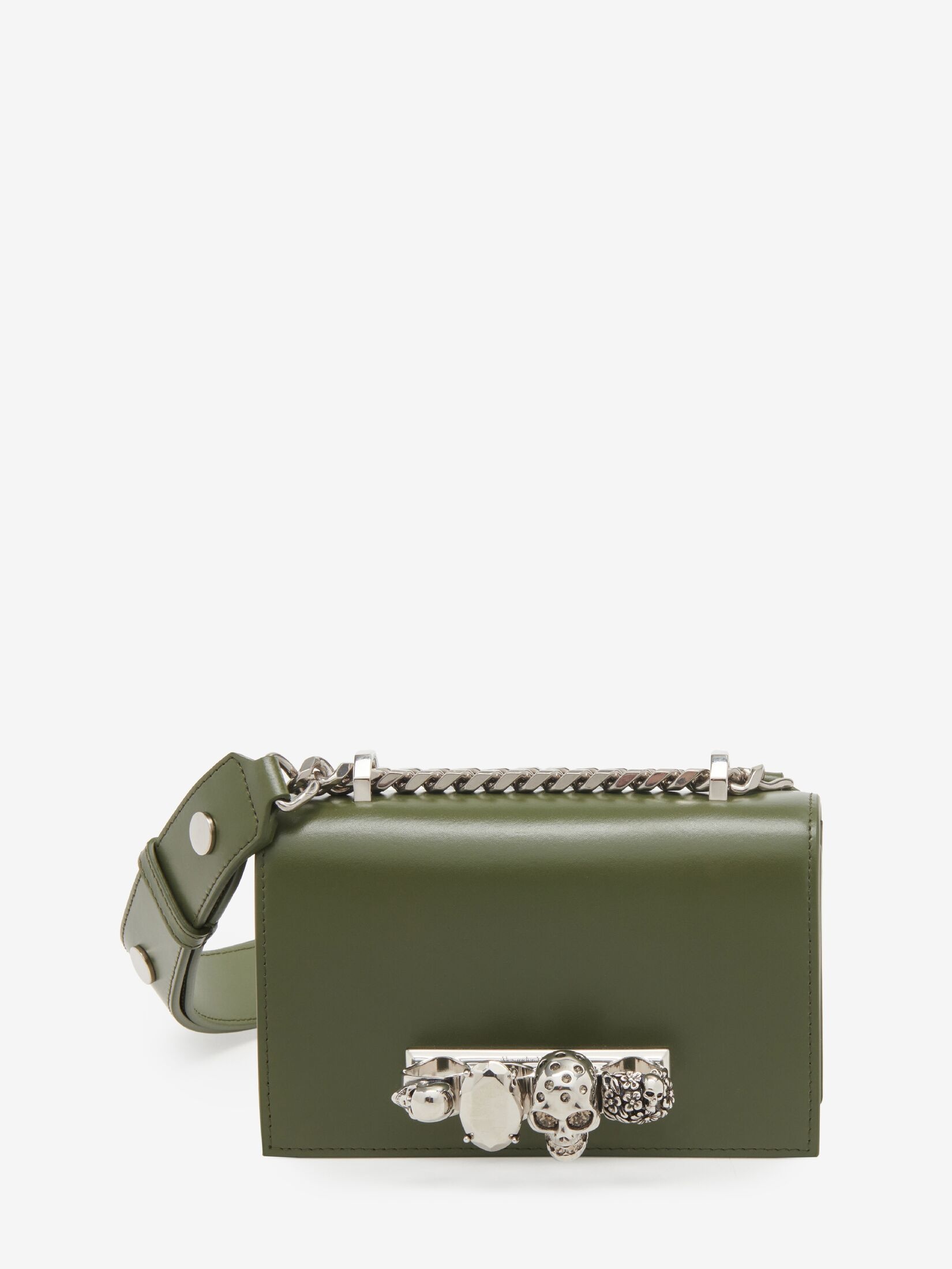 Women's The Biker Mini Jewelled Satchel in Khaki - 1