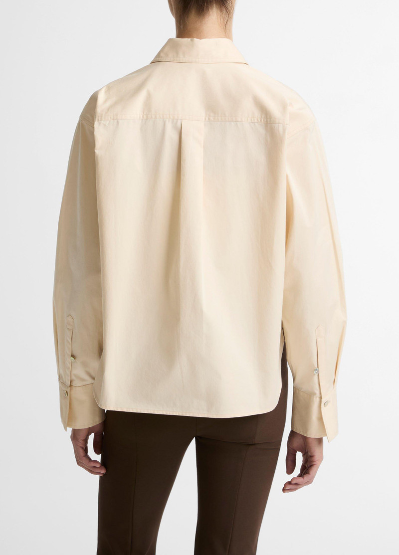 Vince Cotton Cropped Button-Front Shirt outlook