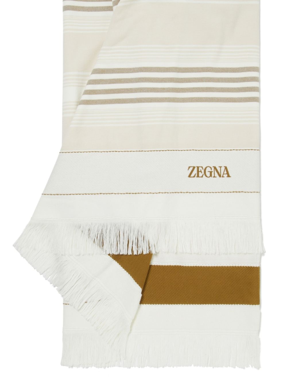 logo-embroidered cotton beach towel - 2