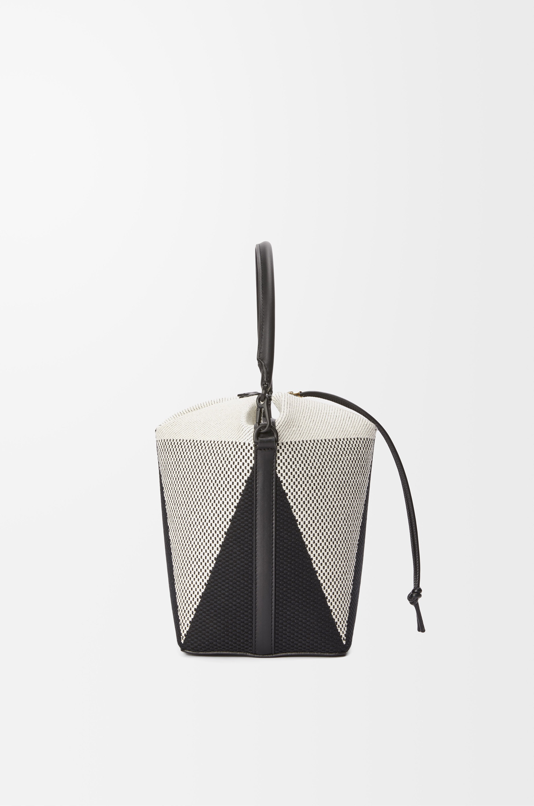 Treasure Bako bucket in canvas jacquard and calfskin - 3