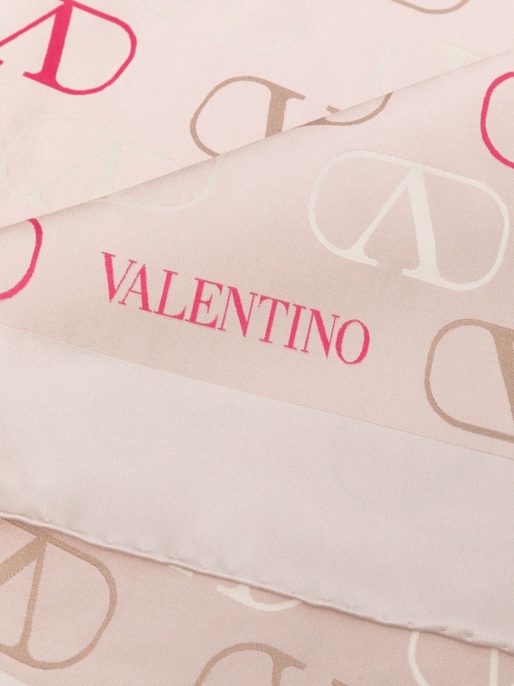 logo-print silk scarf - 4