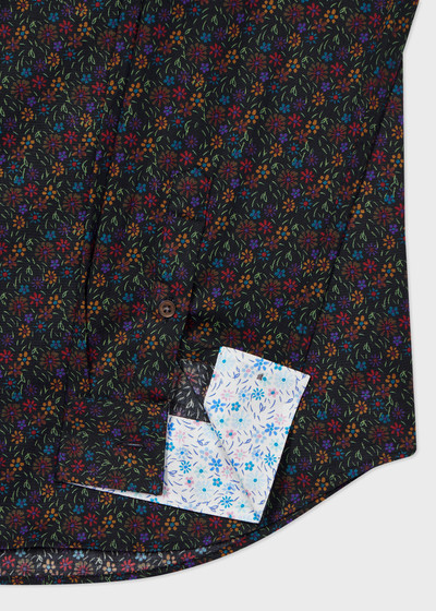 Paul Smith Slim-Fit Navy 'Small Floral' Print Shirt outlook