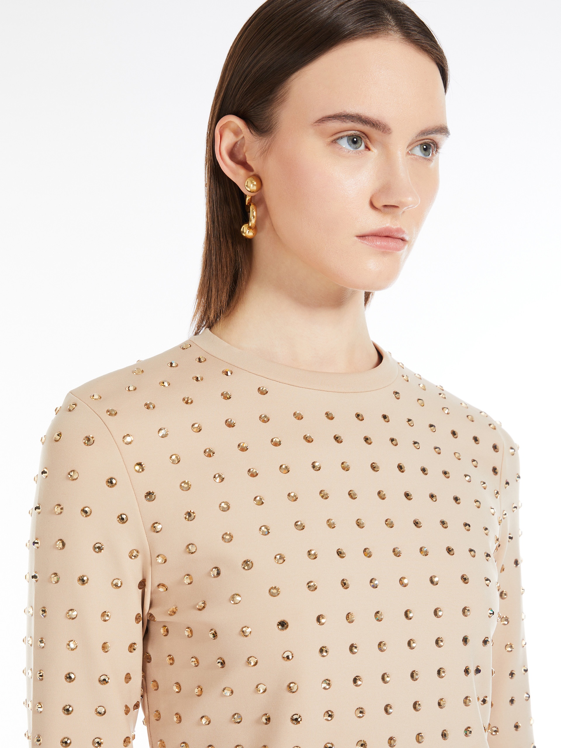 Tシャツ・カットソー SPORTMAX NEGUS - Scuba jersey T-shirt with rhinestones Sportmax NEGUS Scuba jersey T-shirt with rhinestones