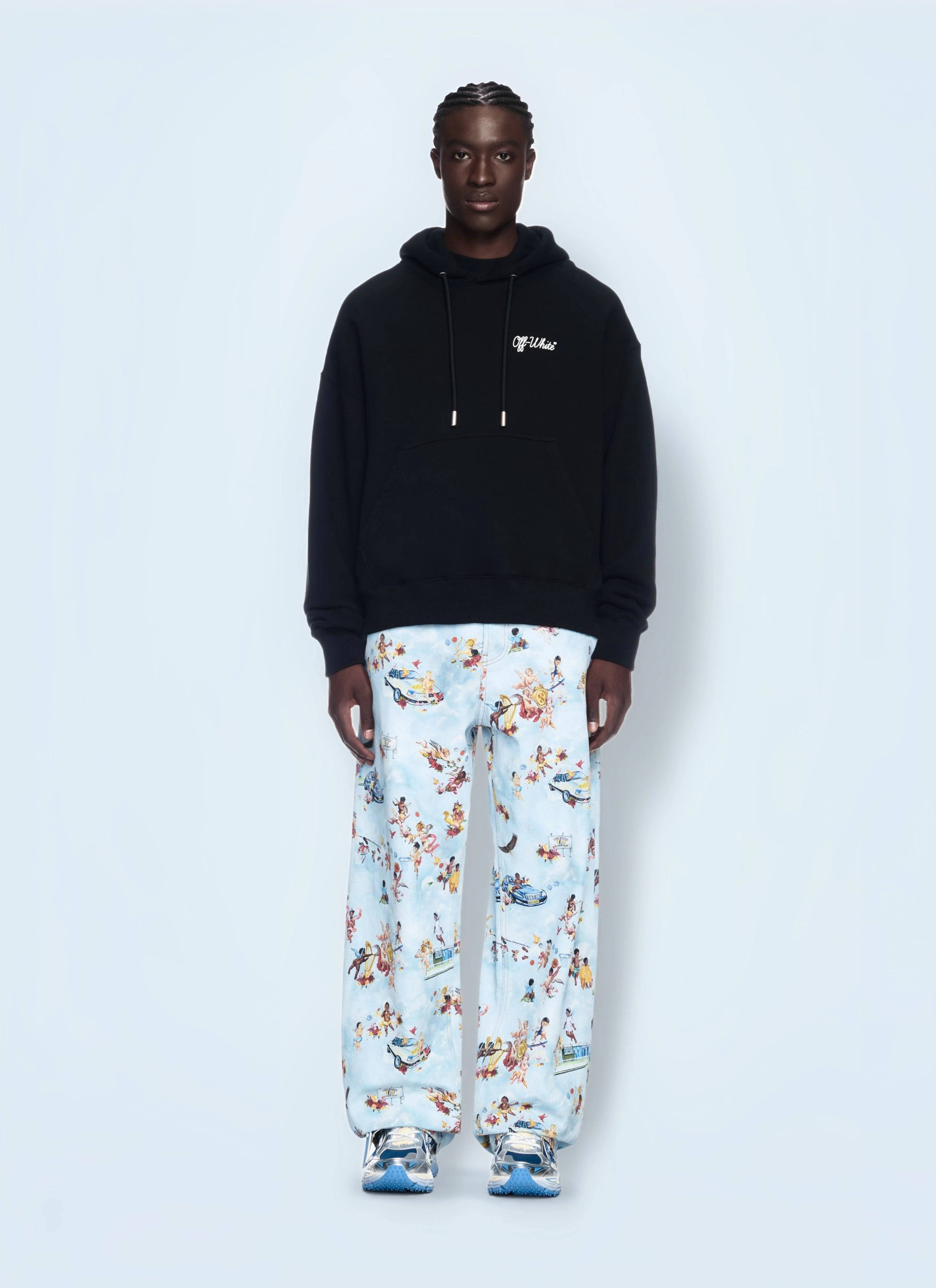 Off White Men Script Hooded Sweatshirt - 1