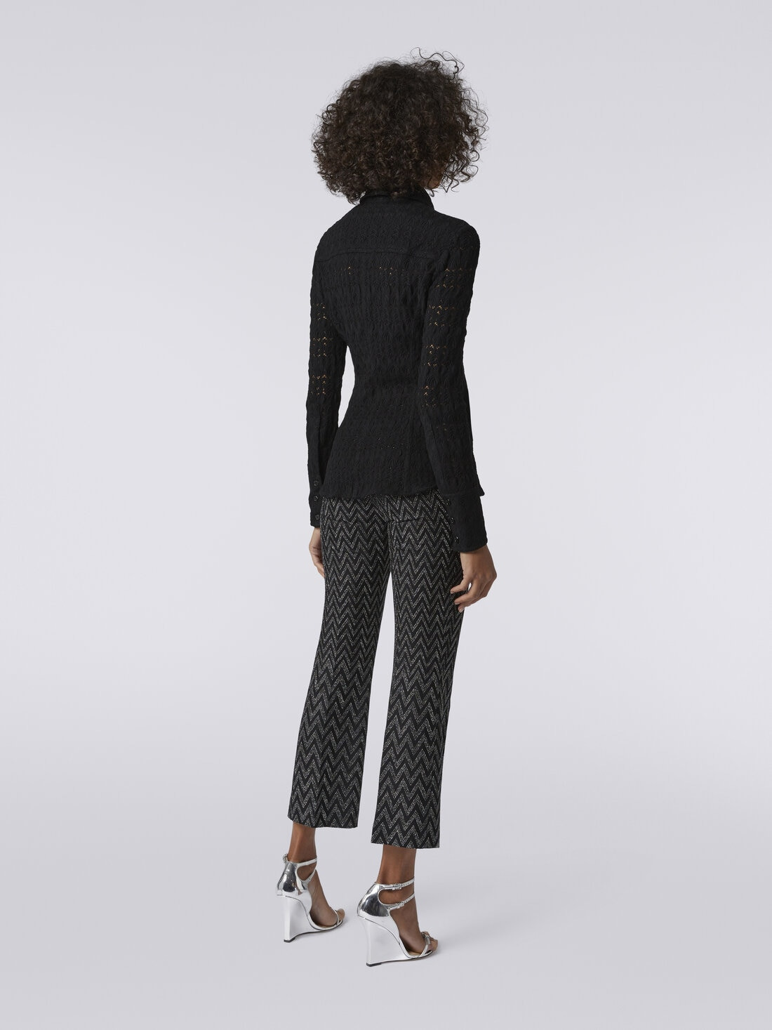 Viscose blend lace-effect shirt - 4