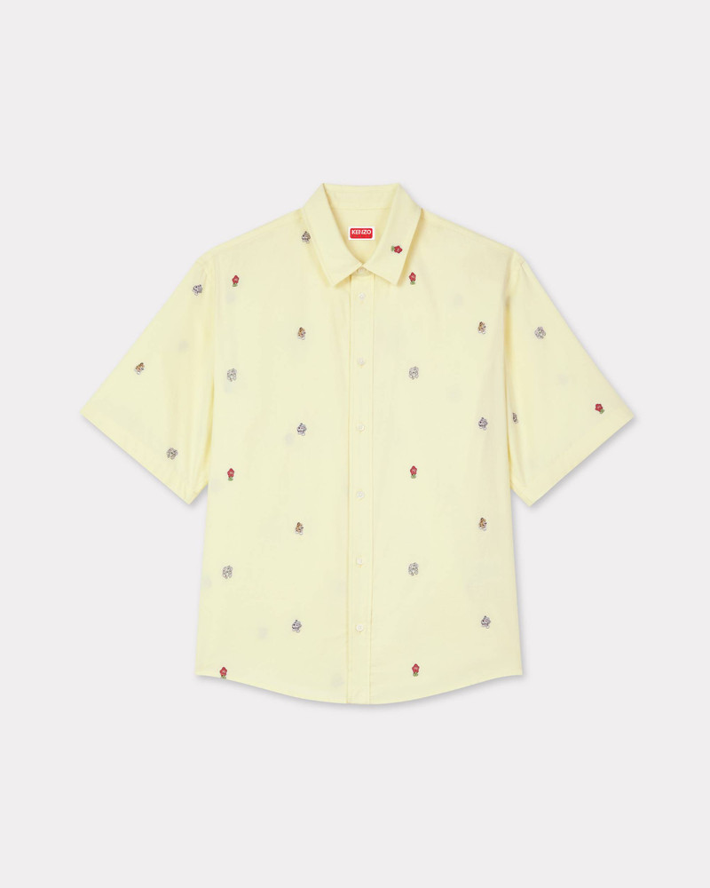 Embroidered short sleeve shirt in cotton 1