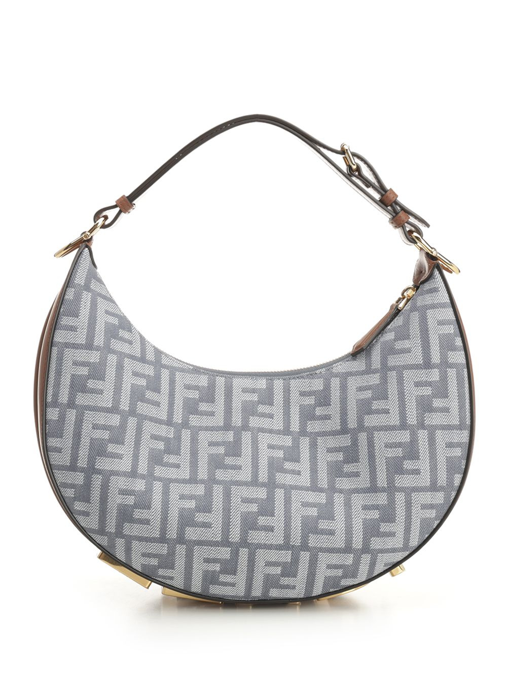 Fendigraphy Small Canvas All Over Ff Shoulder Bags Blue - 3