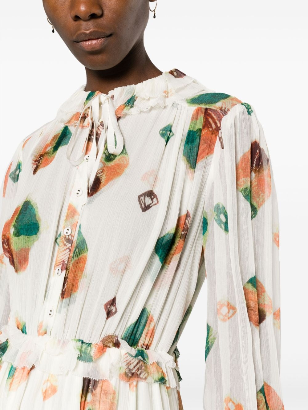 Reina ruffled midi shirtdress - 5