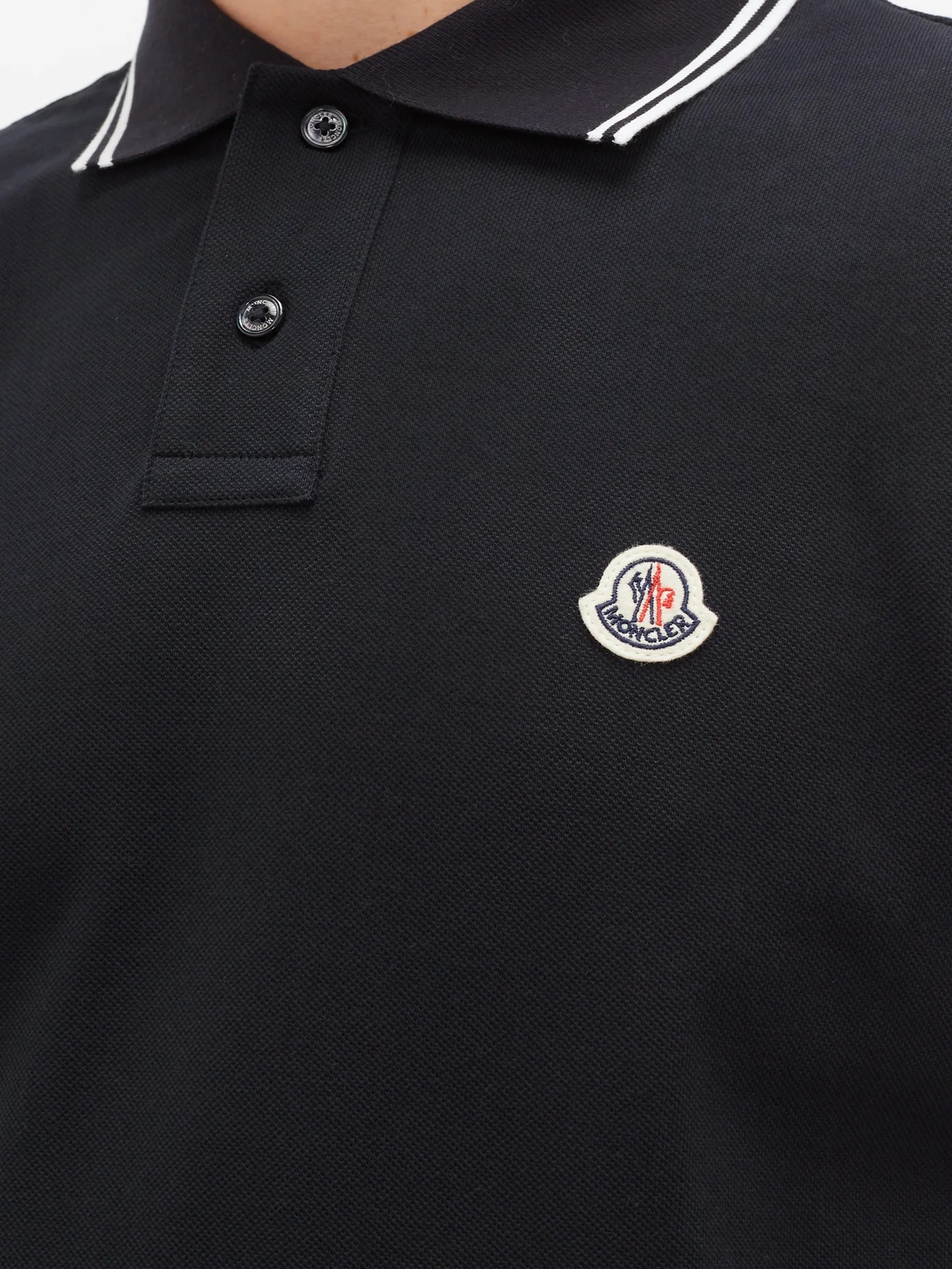 Logo-patch cotton-piqué polo shirt - 3