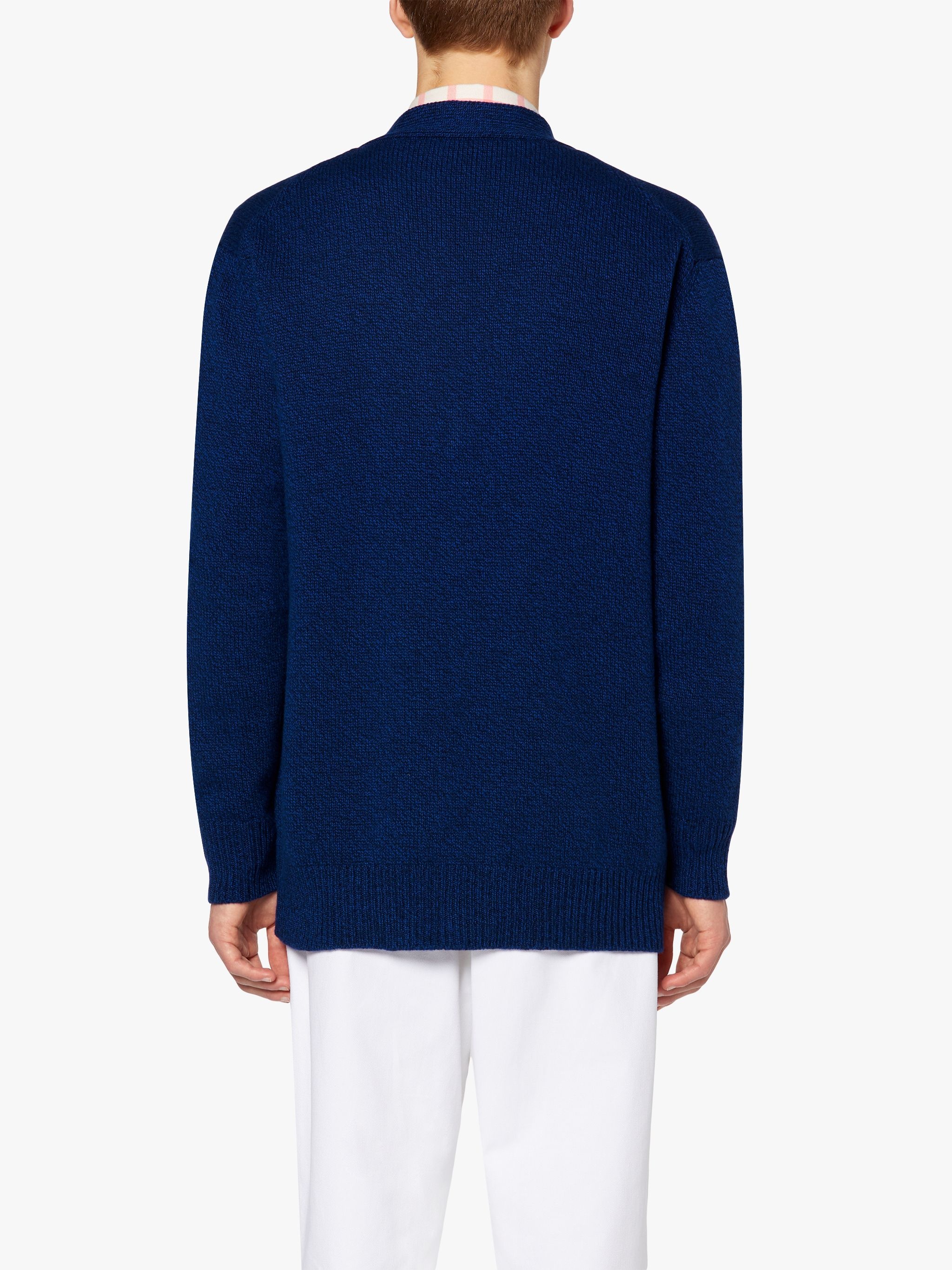 STOCKHOLM NAVY MERINO WOOL & CASHMERE CARDIGAN | GKF-300 - 4