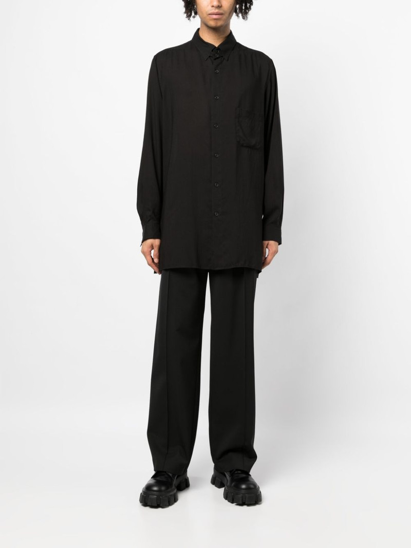 Yohji Yamamoto pointed-collar button-up shirt outlook