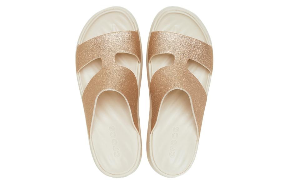 (WMNS) Crocs Getaway Platform H-Strap Sandals 'White Brown' 209667-160 - 4