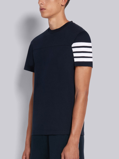 Thom Browne Navy Cotton Jersey 4-Bar Short Sleeve Yoke Seam Tee outlook