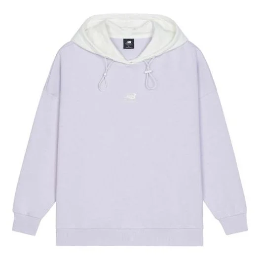 (WMNS) New Balance Logo Fleece Hoodie 'Light Purple' AWT13346-LWD - 1