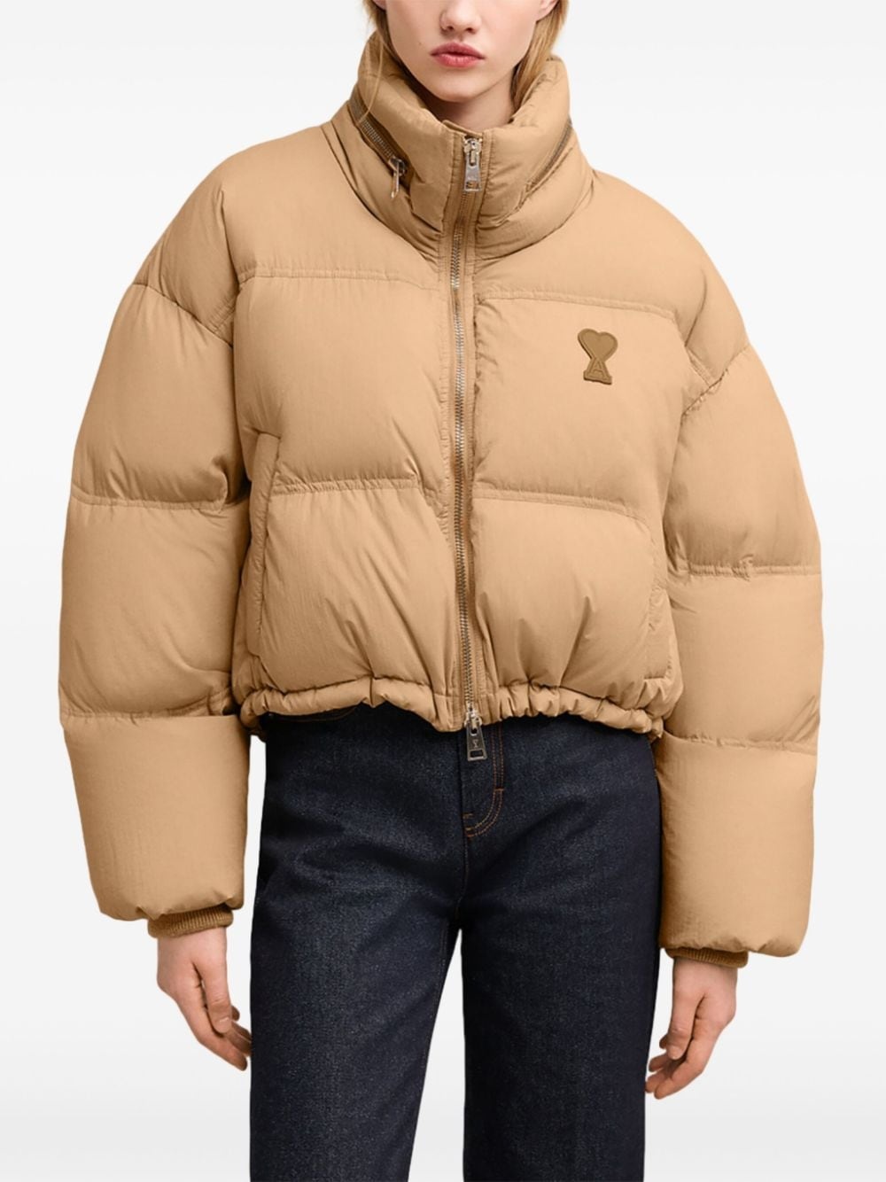 logo-print puffed jacket - 5