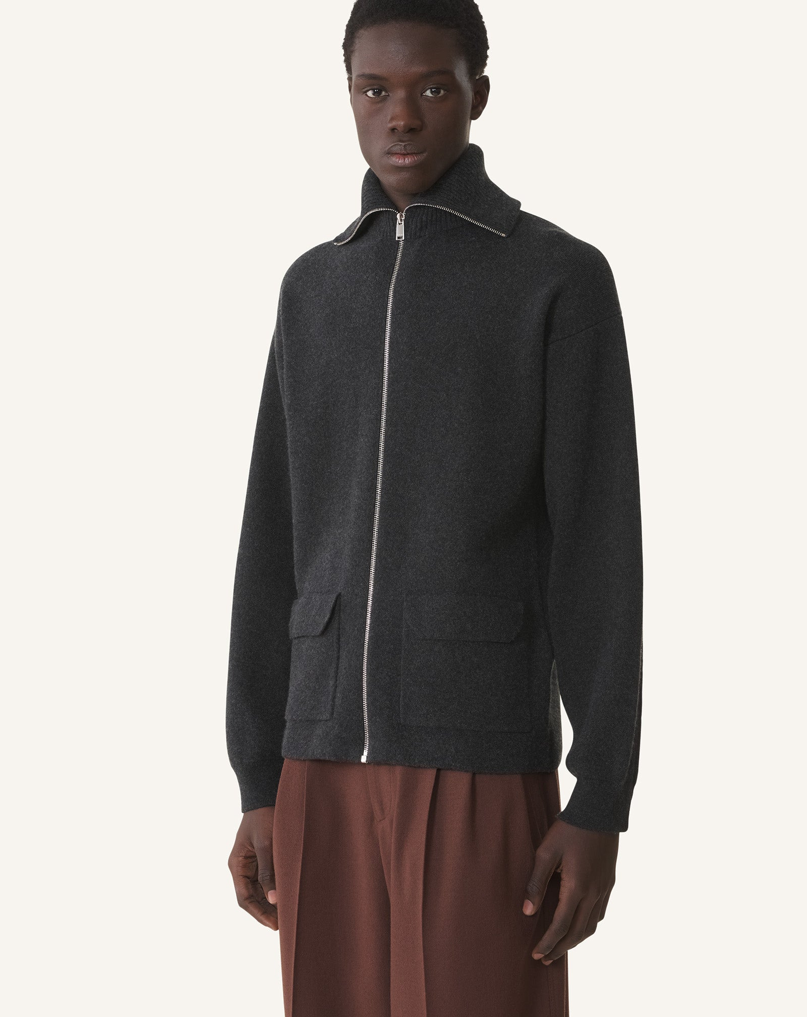 CASHMERE ZIP CARDIGAN - 3
