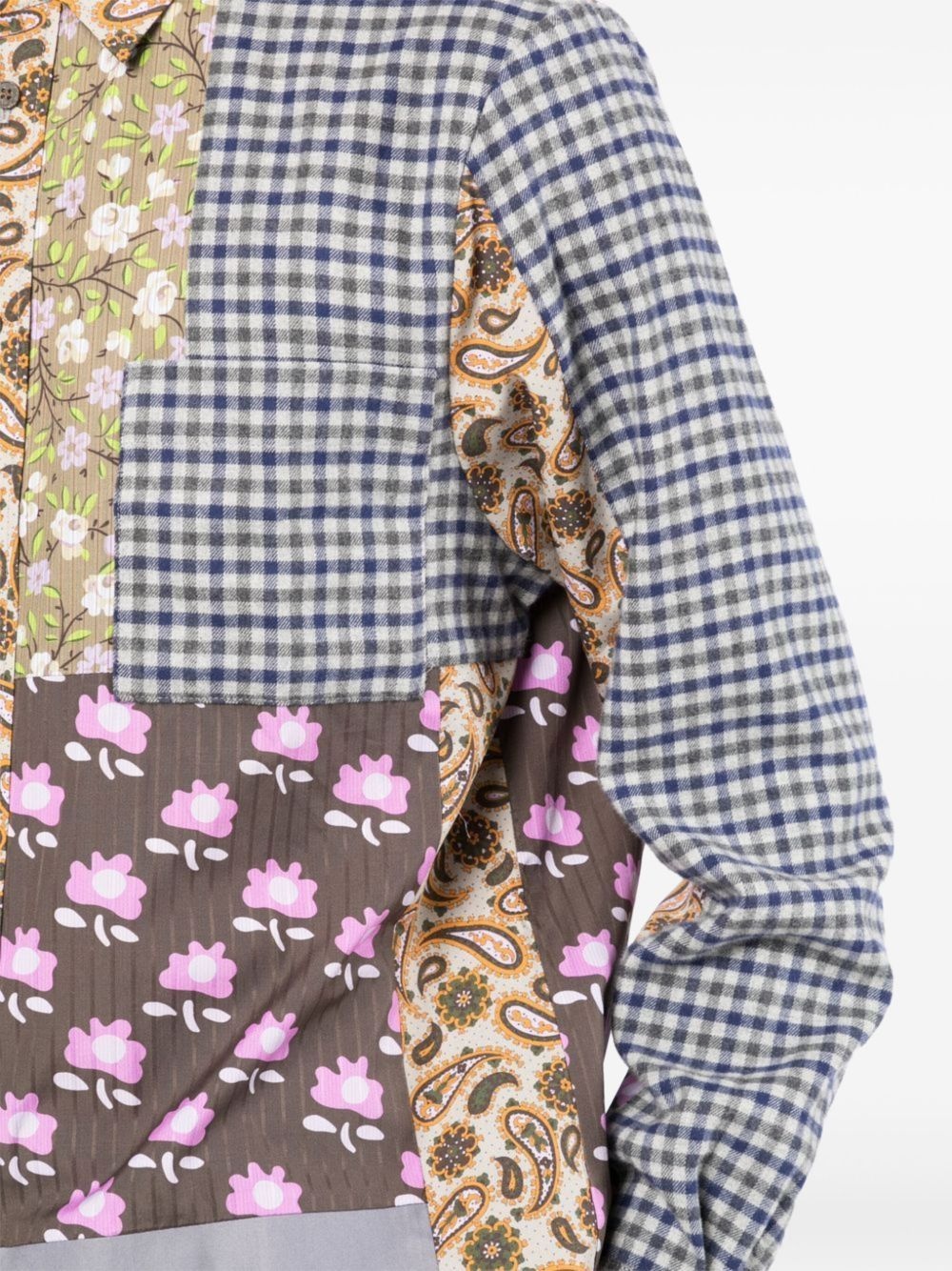patchwork-design shirt - 5
