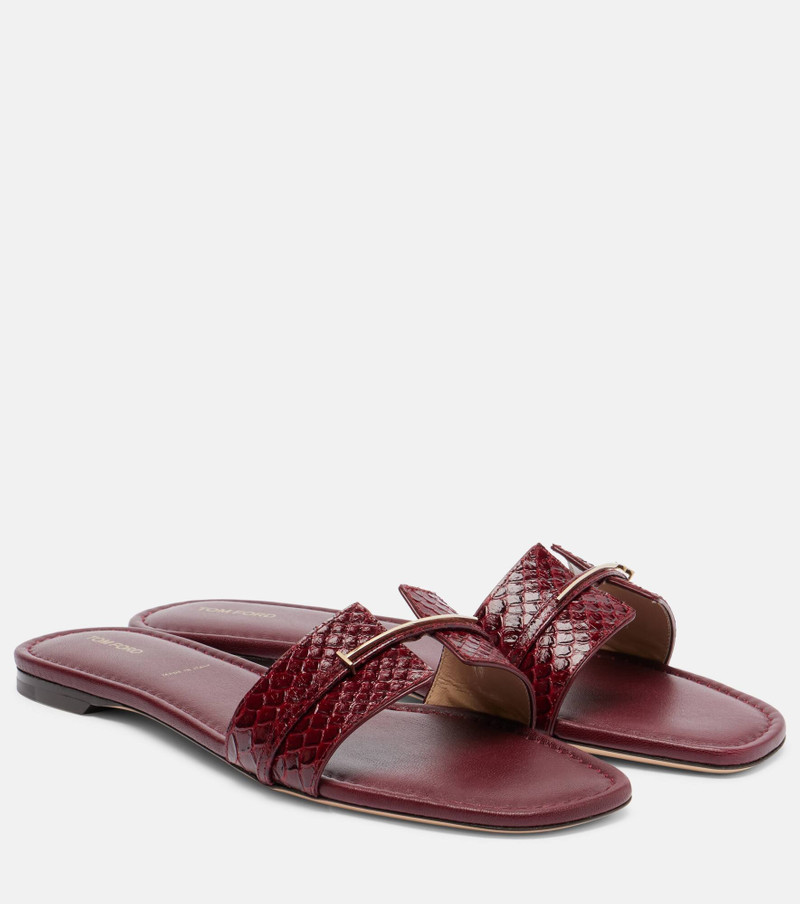 Julianne croc-effect leather slides 1