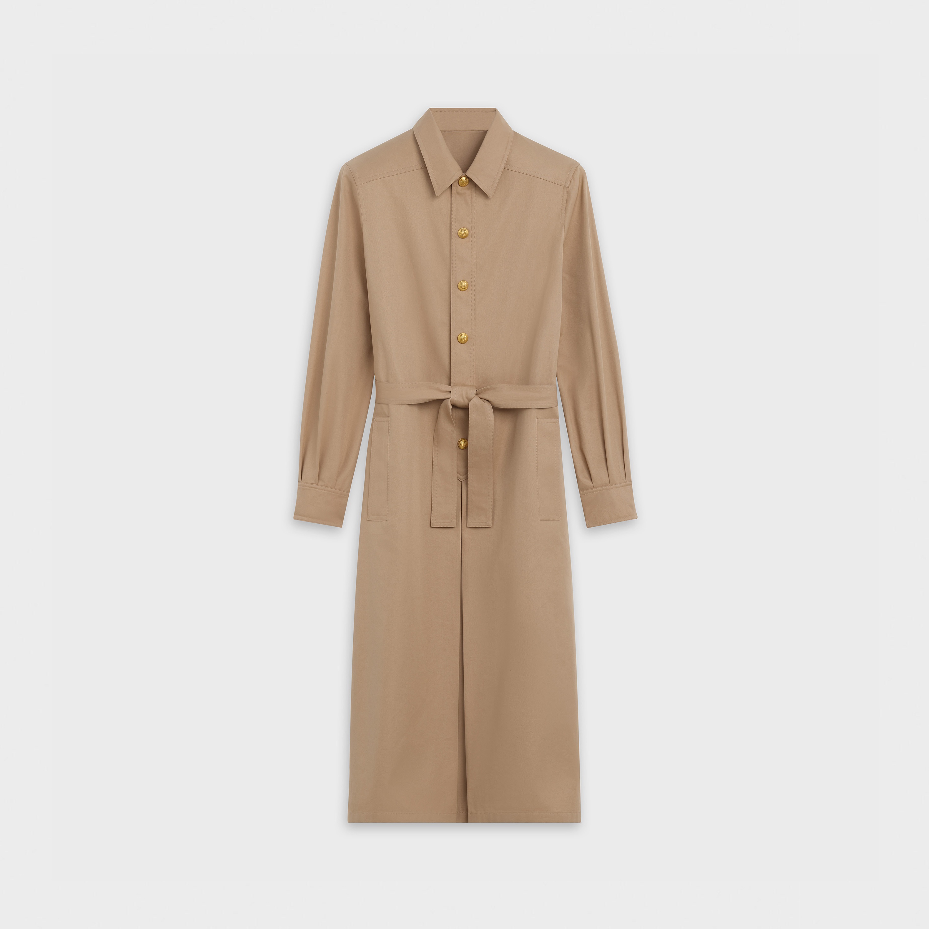 MIDI SHIRT DRESS IN COTTON GABARDINE - 1