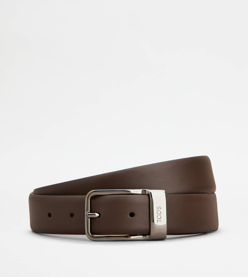 BELT IN LEATHER - BROWN 1